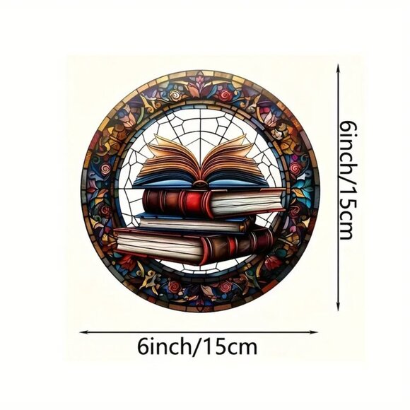 Book Suncatcher Reading Library Office School Hanging Colorful In/Outdoor NEW - Picture 3 of 4